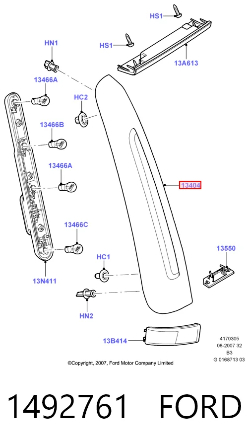  Фонарь задний левый Ford C-Max 
