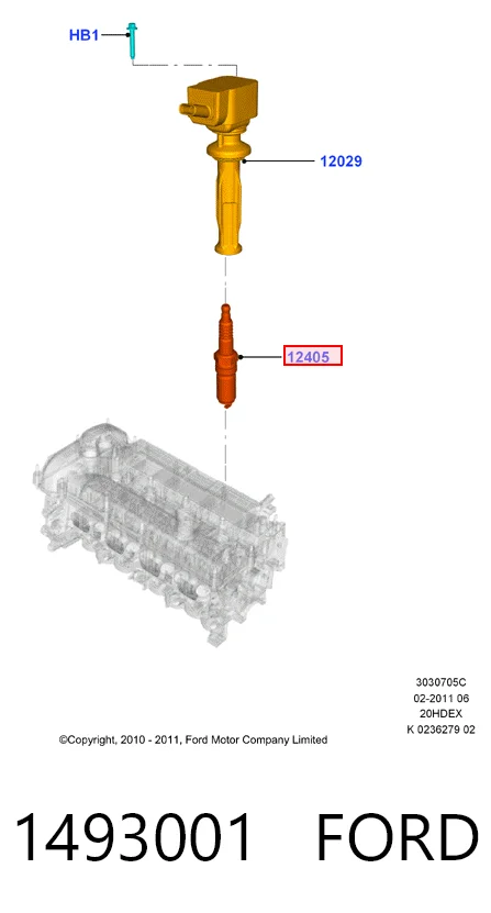 1493001 Ford Свечи зажигания
