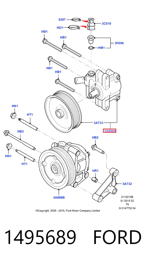 1495689 Ford ГУР руля
