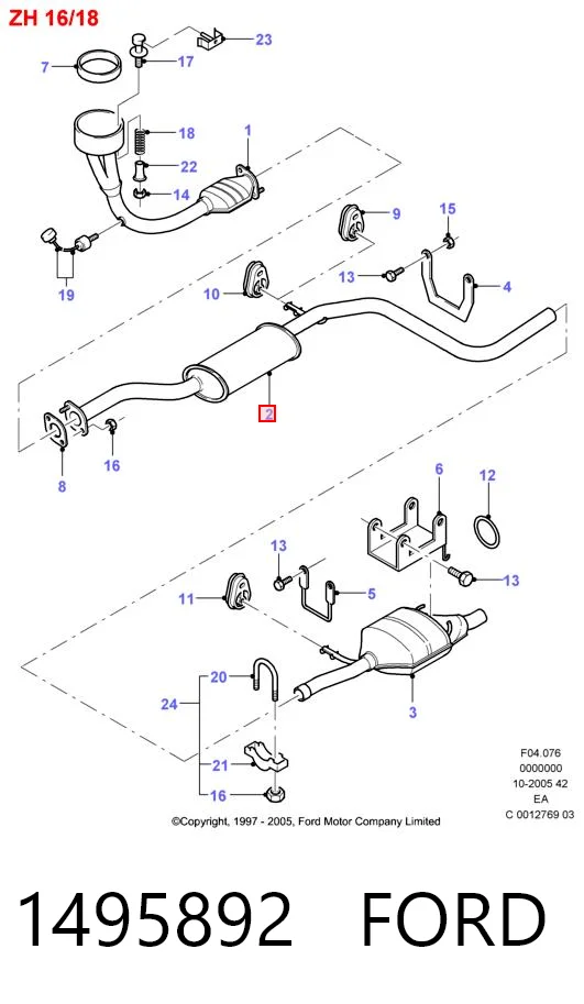 1495892 Ford Глушитель центральный