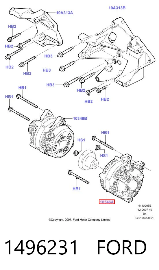 1496231 Ford Генератор автомобильный
