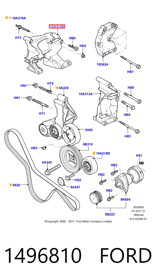 Кронштейн крепления генератора на Ford Connect TOURNEO PU2