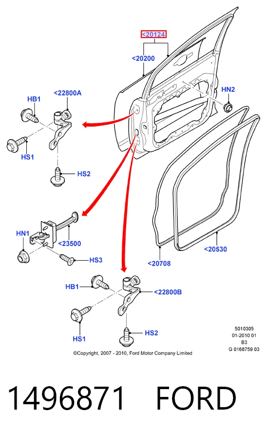 Дверь передняя правая на Ford C-Max  DM2