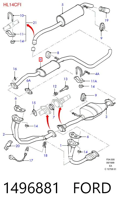 1496881 Ford Глушитель центральный