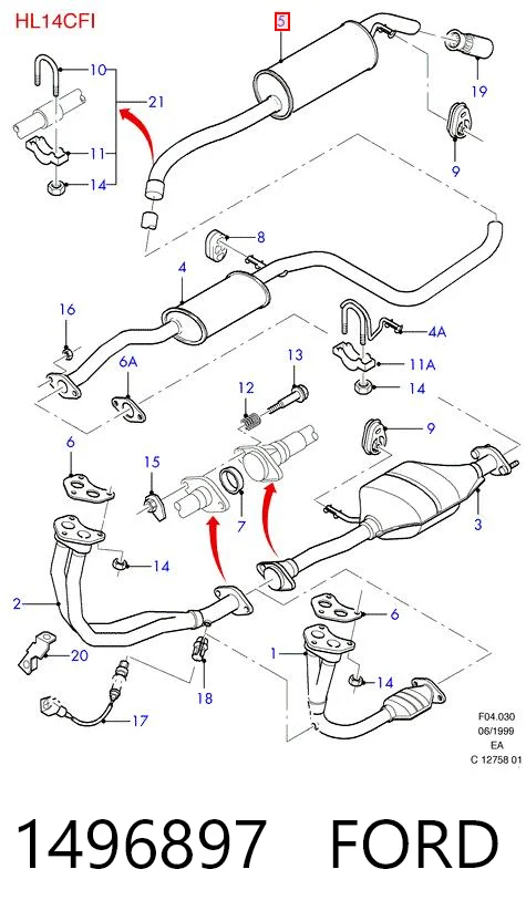 1496897 Ford Выхлопная труба