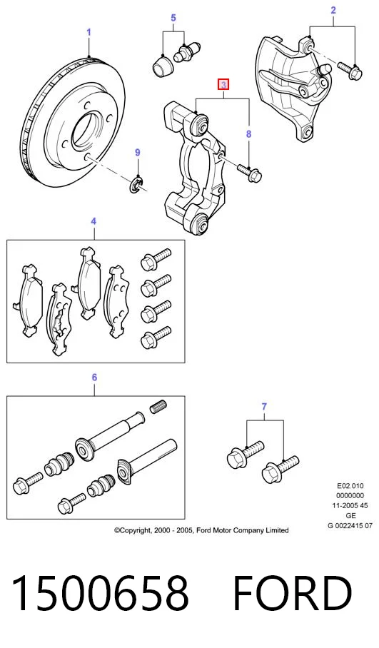 1500658 Ford Скоба суппорта переднего