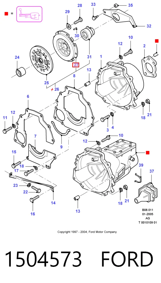 Нажимной диск сцепления на Ford Sierra II GBG, GB4
