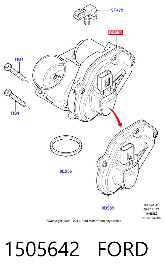 1505642 Ford Дроссельная заслонка