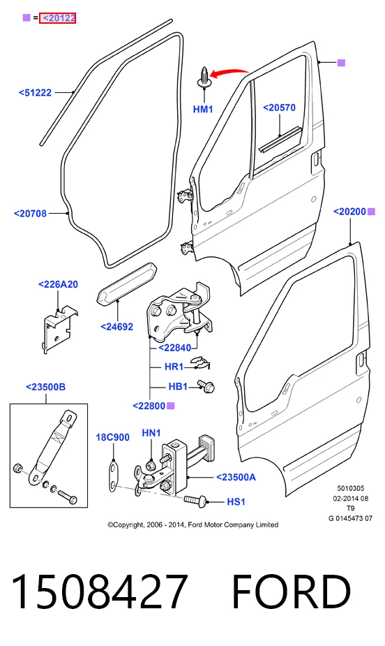 Передняя левая дверь Ford Transit VI фургон (V347/8) (2006 - 2014) цена, от 62.33 USD