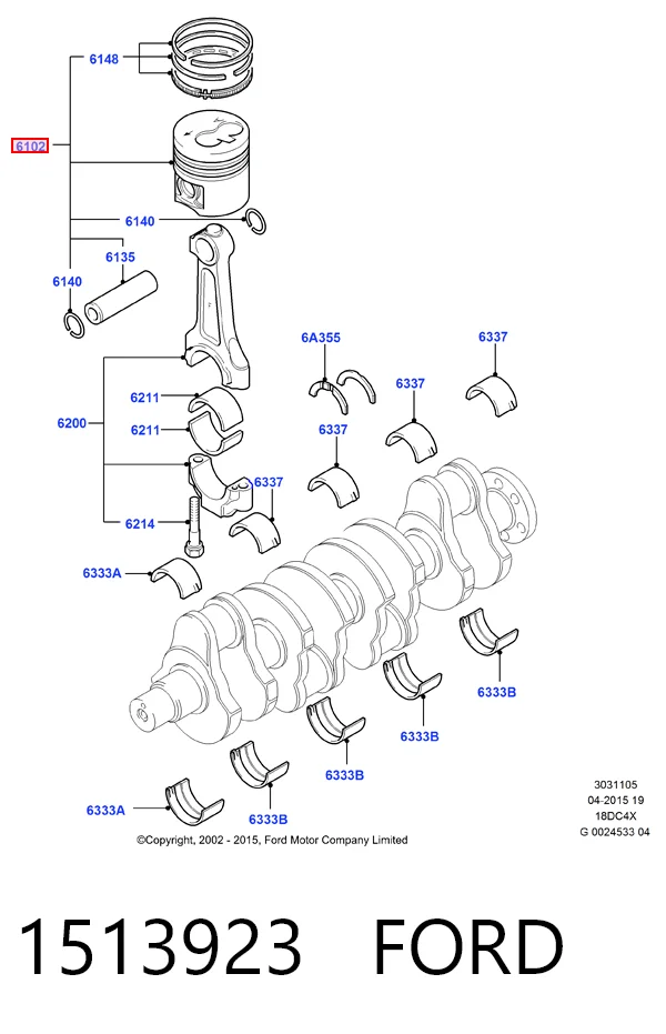 Поршень в сборе Mahle Original 013PI00151000 цена, от 90.85 USD