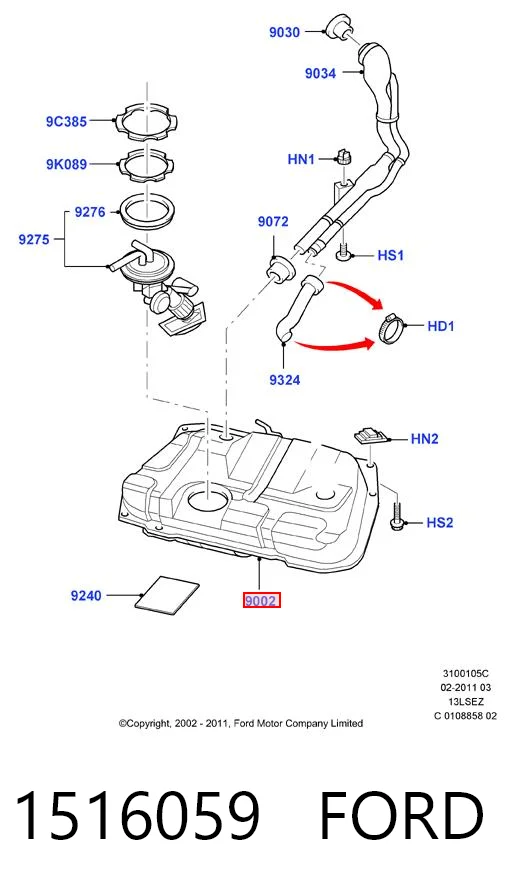 Бак топливный на Ford Ka  RBT