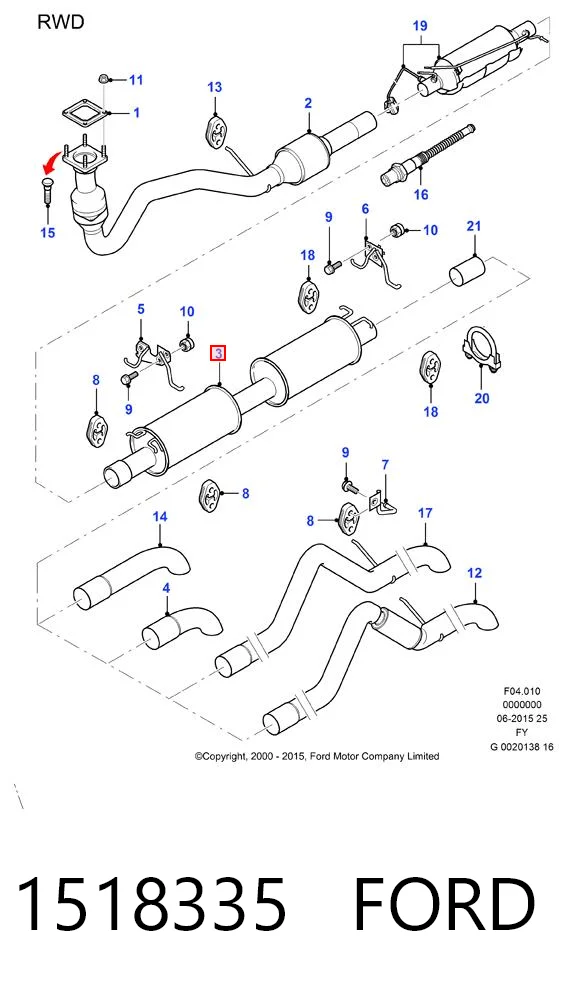 1518335 Ford Глушитель центральный