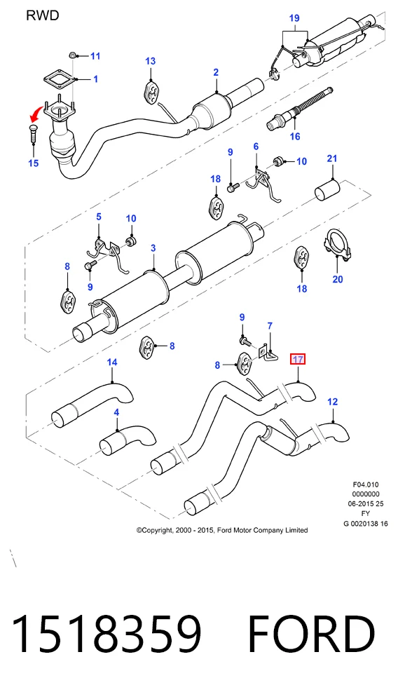 Выхлопная труба на Ford Transit V V184/5