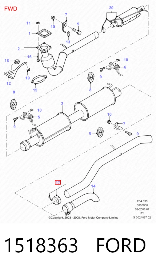 1518363 Ford Выхлопная труба