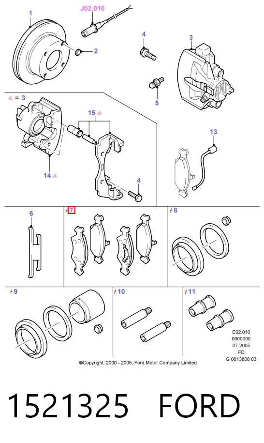 1521325 Ford Колодки передние