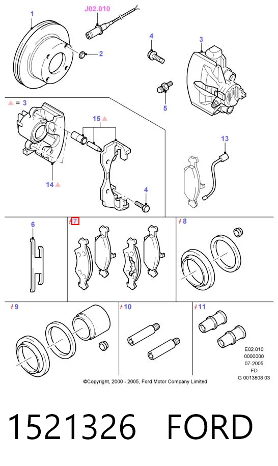1521326 Ford Колодки передние