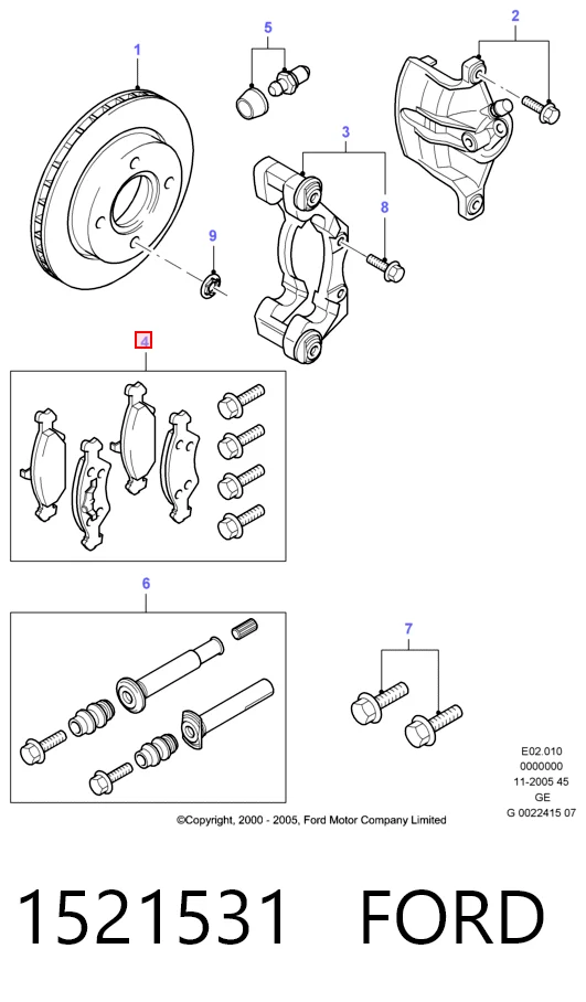 Колодки Ford 1521531 цена, от 19.56 USD