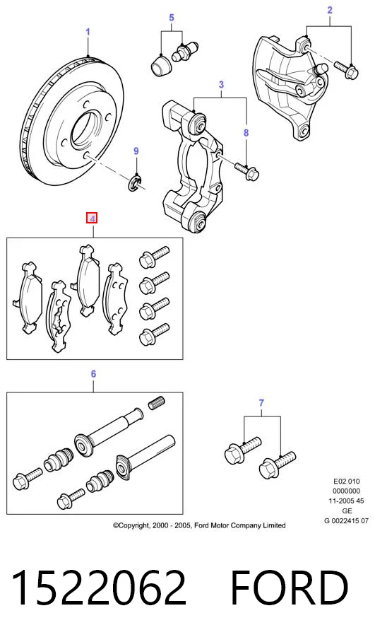 1522062 Ford Колодки передние