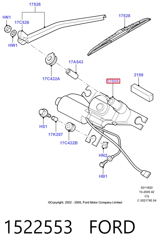 Мотор заднего стеклоочистителя на Ford Ka  RBT