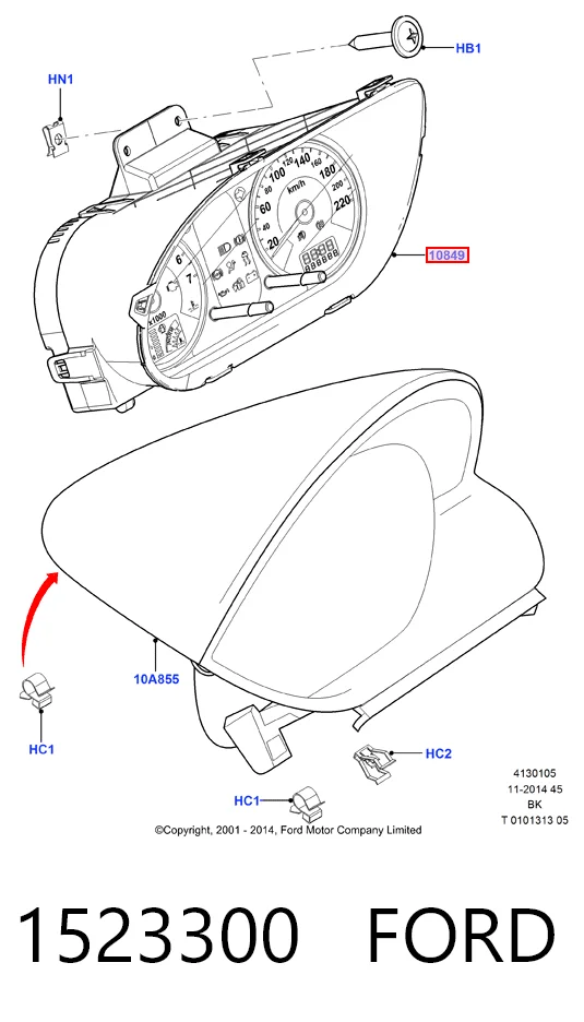 Купить 6S6110849EJ Ford Панель приборов