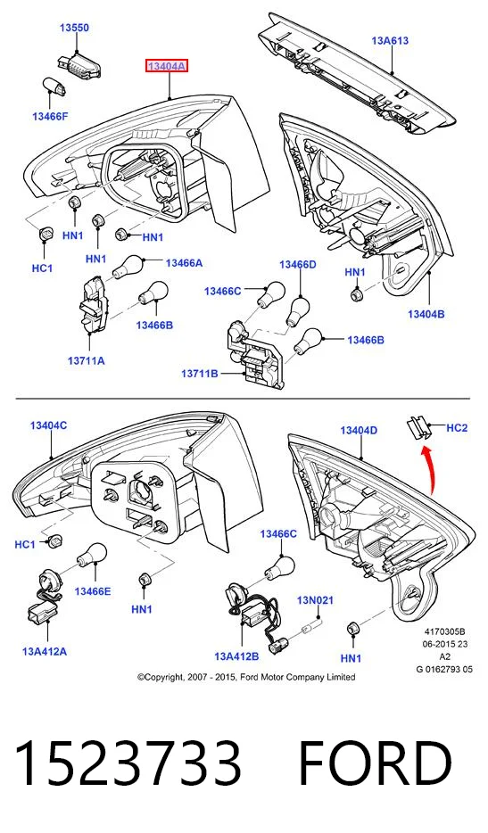 1523733 Ford Фонарь задний