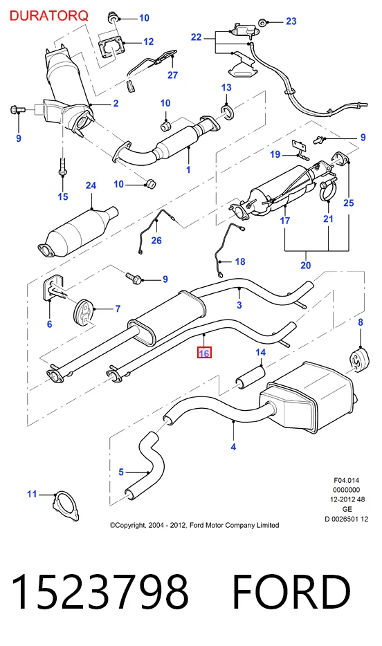 1523798 Ford Глушитель центральный