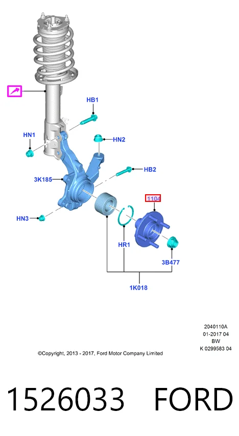 Ступица колеса передняя на Ford Fiesta Mk6 CB1