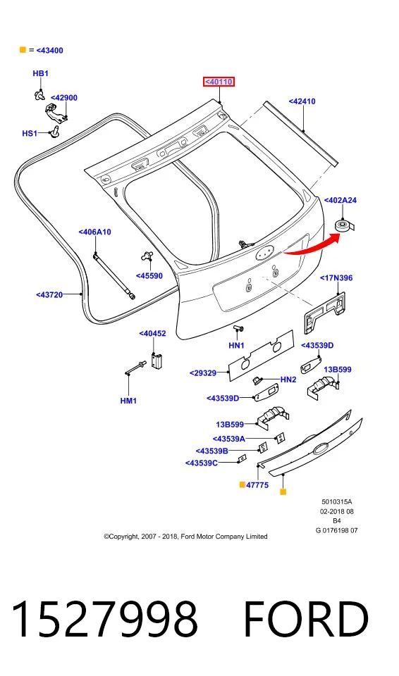 1527998 Ford Задняя дверь
