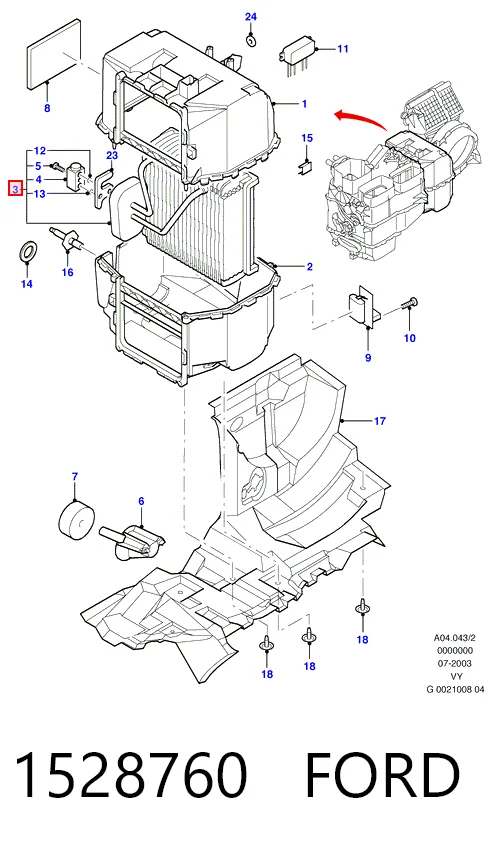 Радиатор отопителя салона на Ford Galaxy I VY WGR
