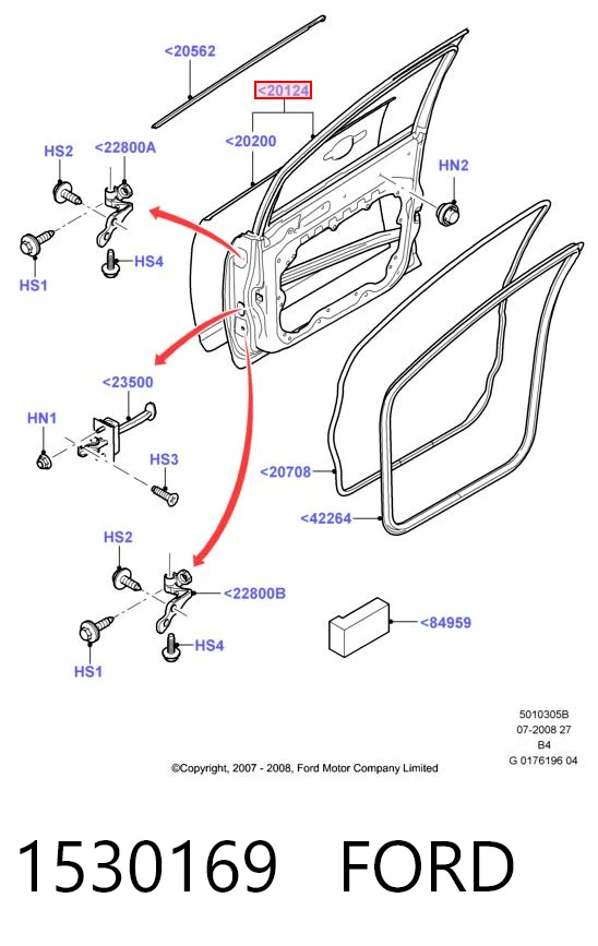 Дверь передняя правая Ford Focus II хэтчбек (DA, HCP, DP) (2004 - 2011) цена, от 124.29 USD