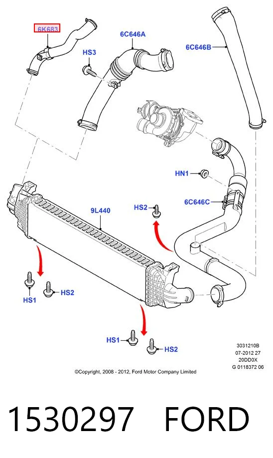 1530297 Ford Патрубок интеркуллера