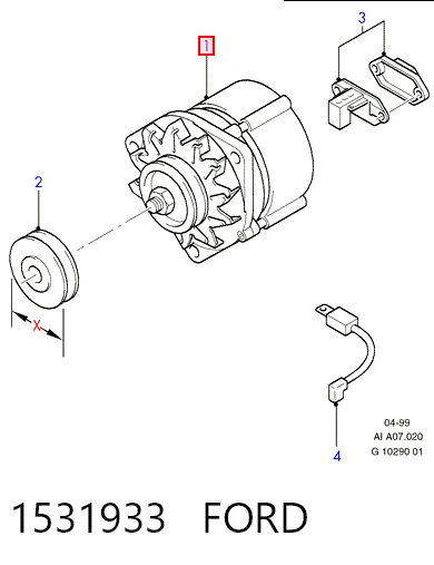 Генератор автомобильный на Ford Sierra II GBG, GB4