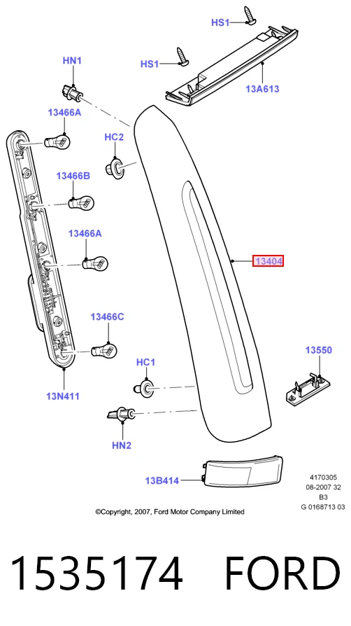 Задний левый стоп на Ford C-Max  CB3