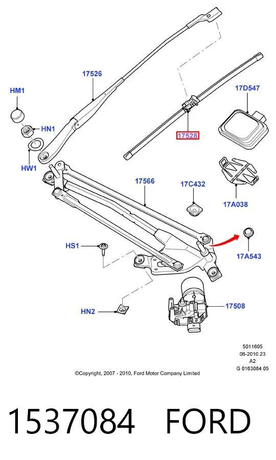 1537084 Ford Щетки лобового стекла