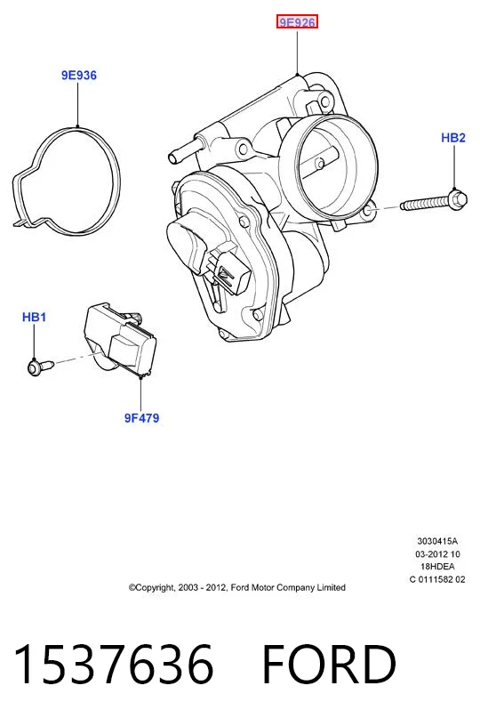 1537636 Ford Дроссельная заслонка