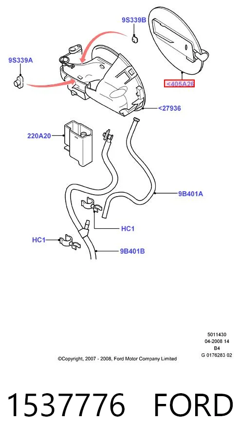 1537776 Ford Дверка бензобака