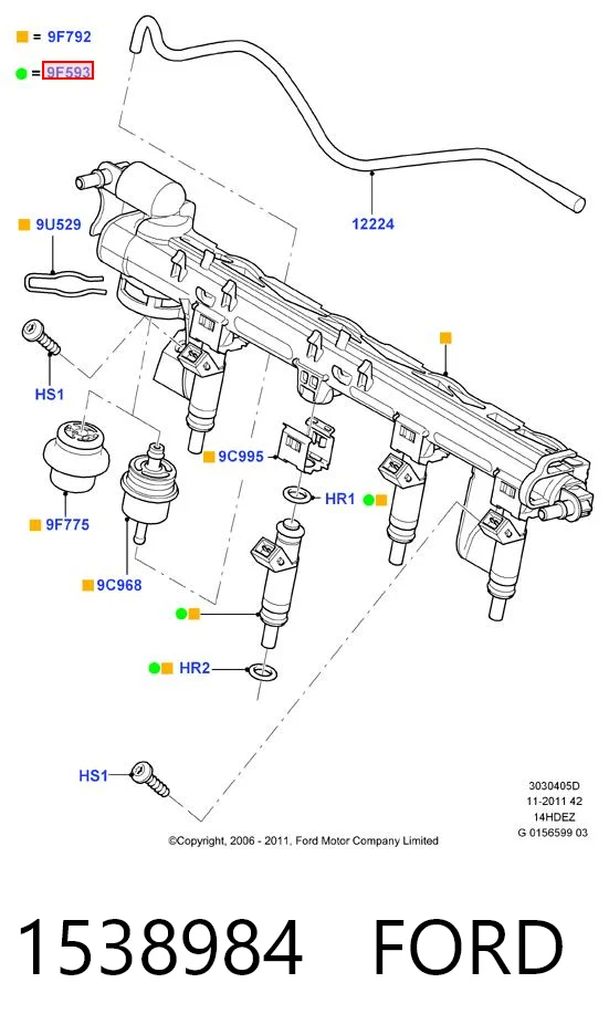 1538984 Ford Топливные форсунки