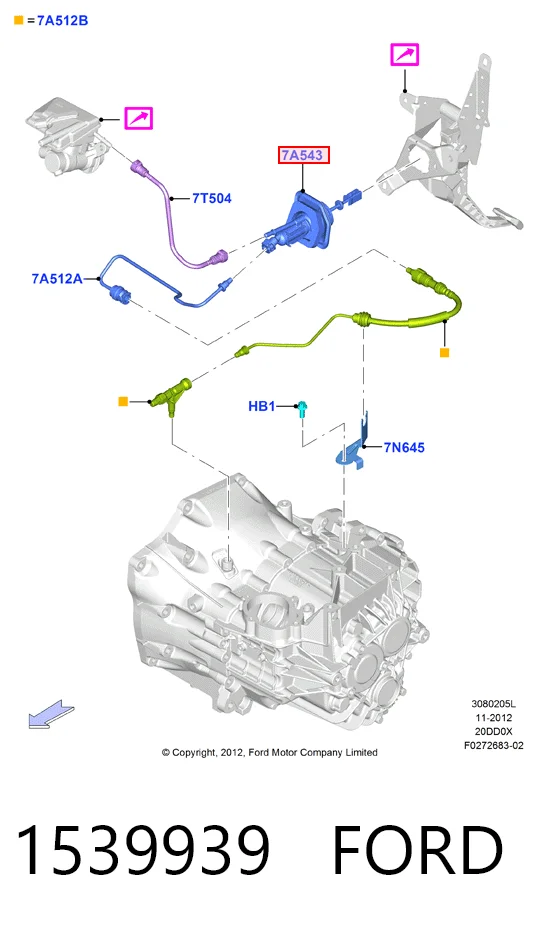1539939 Ford Цилиндр сцепления, главный