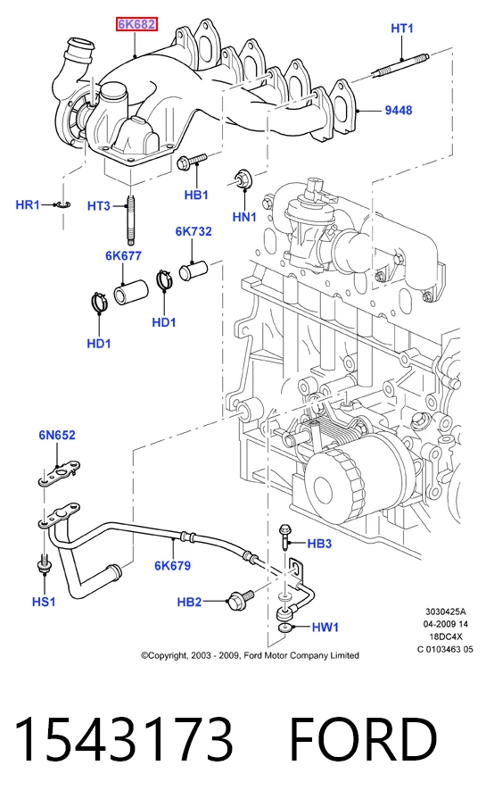 Турбонагнетатель Ford Connect фургон (TC7) (2002 - 2013) цена, от 127.41 USD