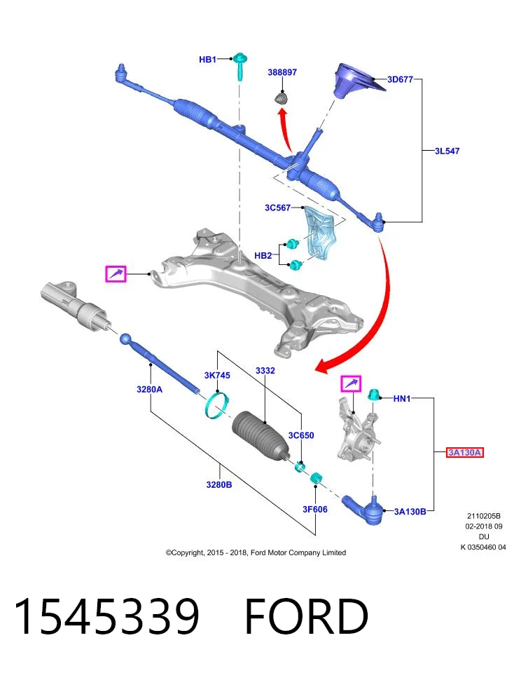 1545339 Ford Наружный наконечник рулевой тяги