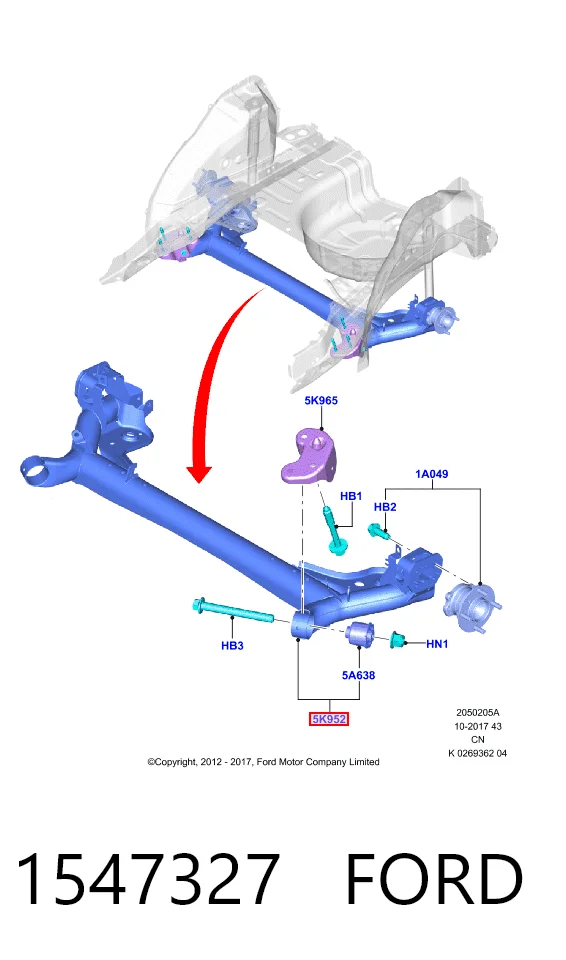 Подрамник задней подвески на Mazda 2 II DE