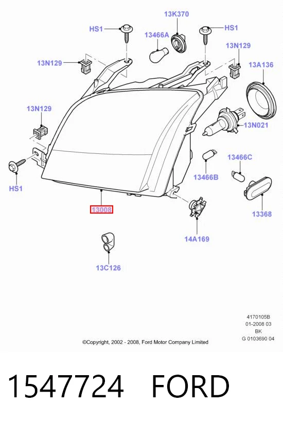 1547724 Ford Фара передняя правая