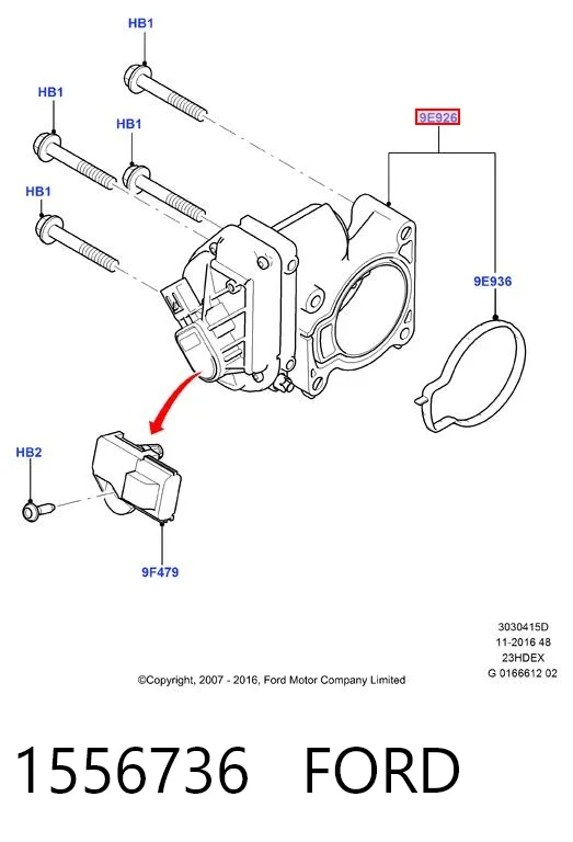 1556736 Ford Дроссельная заслонка