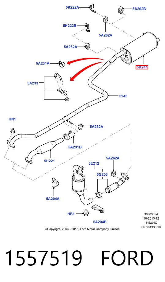 1557519 Ford Выхлопная труба