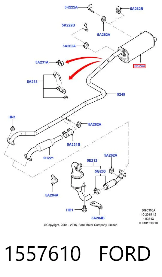 1557610 Ford Выхлопная труба
