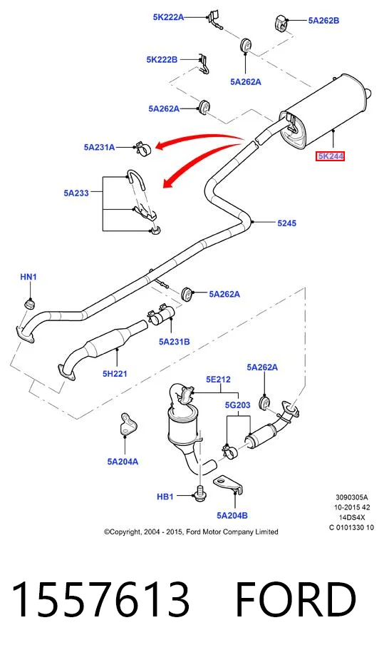 1557613 Ford Выхлопная труба