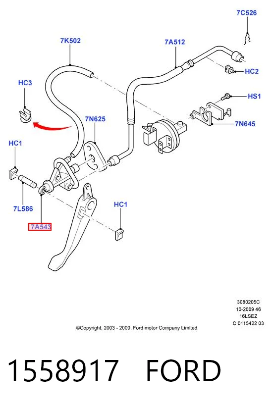 1558917 Ford Цилиндр сцепления, главный