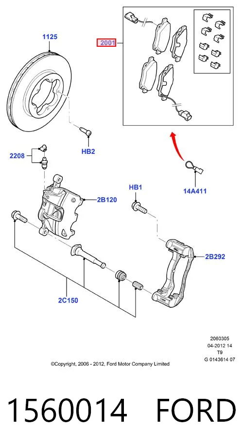1560014 Ford Колодки передние