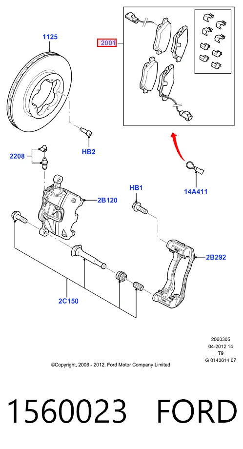 Колодки Ford 1560023 цена, от 29.87 USD