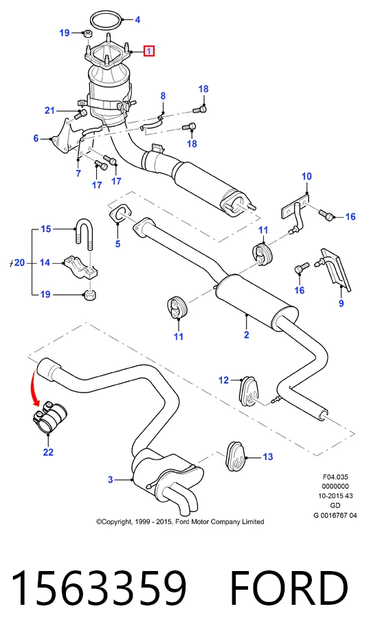 Конвертор-катализатор на Ford Mondeo II BFP